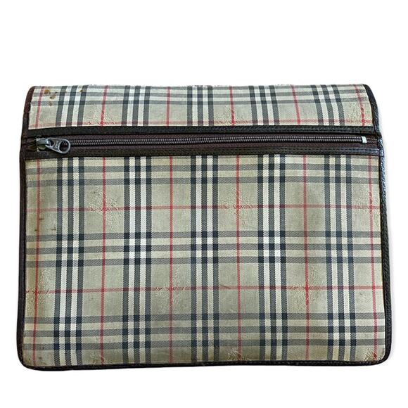 Burberry Vintage Tartan Mini Portfolio Clutch Authentic - Picture 2 of 10